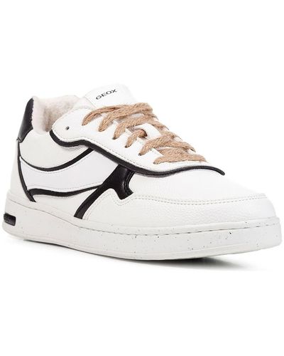 Geox Jaysen Faux Leather Lifestyle Casual And Fashion Sneakers - White