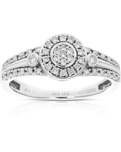 Vir Jewels 1/5 Cttw Round Lab Grown Diamond Wedding Engagement Ring For .925 Sterling - Gray