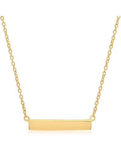 MAX + STONE 18k Gold Over Sterling Silver Vermeil Horizontal Bar Necklace - Yellow