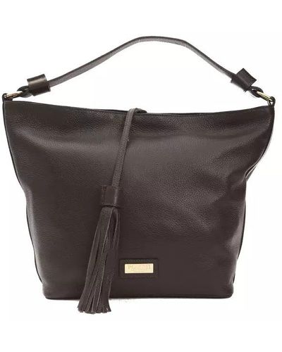 Pompei Donatella Elegant Leather Shoulder Bag - Black