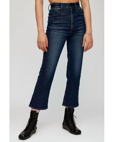 Moussy Emma Cropped Flare Jeans - Blue
