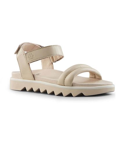 Cougar Shoes Nolo Leather Open Toe Flatform Sandals - White