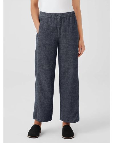 Eileen Fisher Wide Ankle Pant - Blue