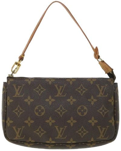 Louis Vuitton Pochette Accessoire Canvas Clutch Bag (pre-owned) - Black