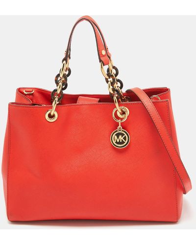 MICHAEL Michael Kors Leather Large Cynthia Tote - Red
