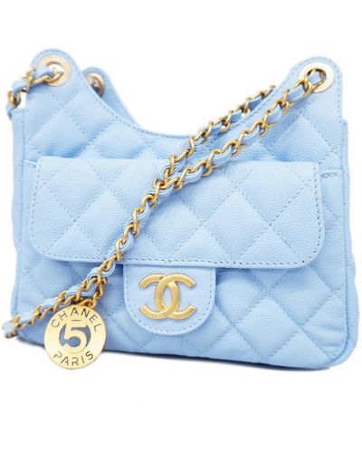 Chanel Matelassé Leather Shoulder Bag (pre-owned) - Blue