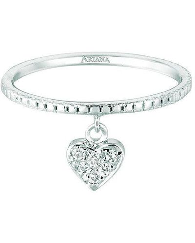 Ariana Rabbani Diamond Dangle Heart Ring - White