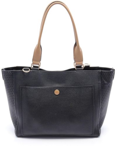 Cole Haan Handbag Tote Bag Leather Beige - Blue
