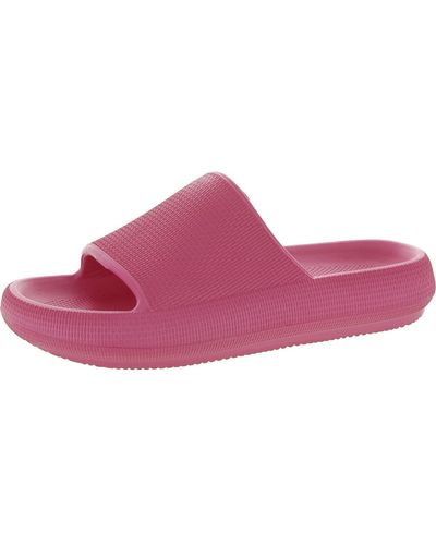 MIA Lexa Open Toe Slip On Flatform Sandals - Pink