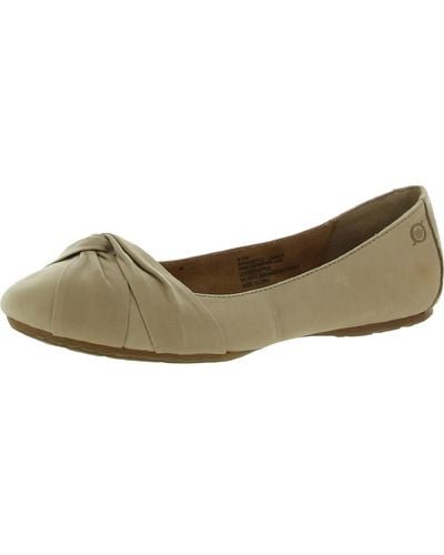 Born Lilly Leather Slip On Ballet Flats - Natural