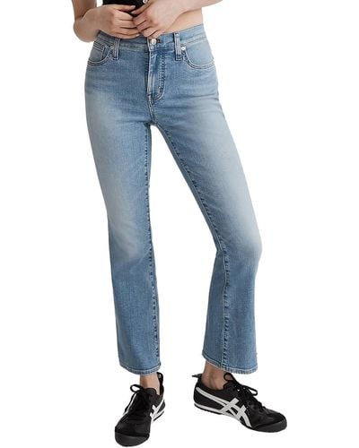 Madewell Mid-rise Kick Out Ankle Jeans - Blue
