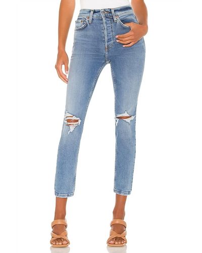 RE/DONE 90s High Rise Ankle Crop - Blue