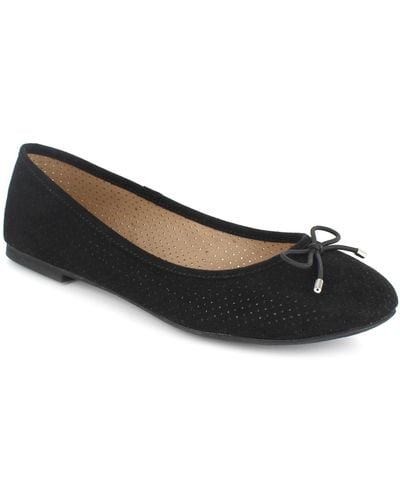 Esprit Orly Perforated Slip On Flats - Black