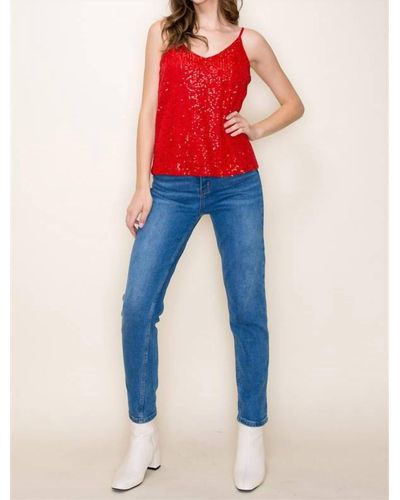 Staccato Sequin Cami Top - Blue