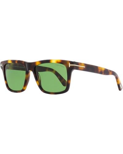 Tom Ford Rectangular Sunglasses Tf906 Buckley-02 Blonde Havana 56mm - Green