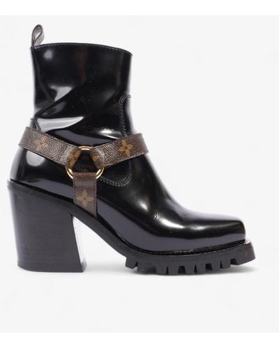 Louis Vuitton Limitless Ankle Boots 70 / Monogram Patent Leather - Black