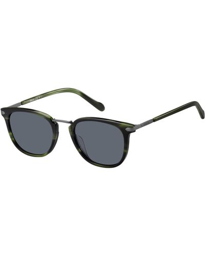 Fossil 51mm Khaki Light Green Sunglasses - Black