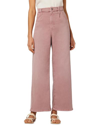 Joe's Jeans High Rise Pleated Wide Leg Jeans - Pink