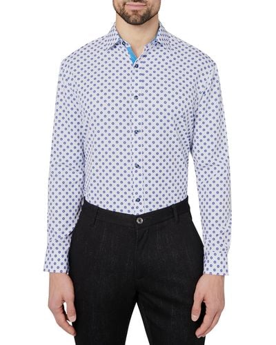 Society of Threads Long Sleeve Slim-fit Button-down Shirt - White