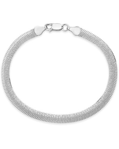 Sterling Forever Sterling Herringbone Chain Bracelet - White