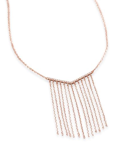 Liv Oliver 18k Rose Gold Multi Chain Embelished Necklace - White