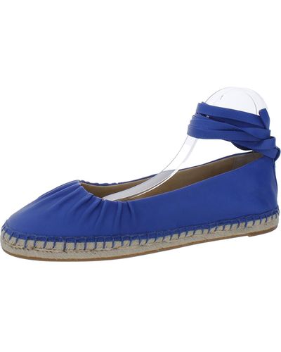 Lauren by Ralph Lauren Cecilia Leather Ankle Tie Loafers - Blue