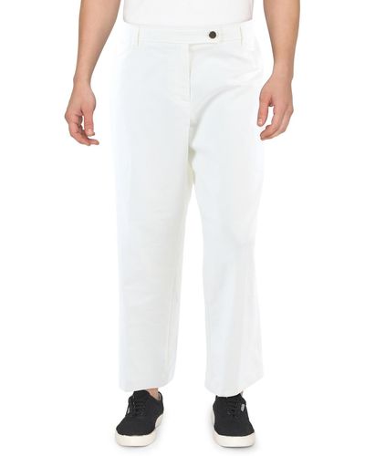 Anne Klein Slim Leg Ankle Dress Pants - White