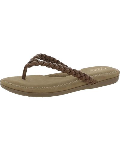White Mountain Freedom Faux Leather Braided Flip-flops - Brown