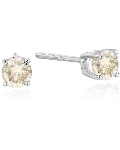 Vir Jewels 1/3 Cttw Champagne Diamond Stud Earrings 14k Gold Round - Metallic
