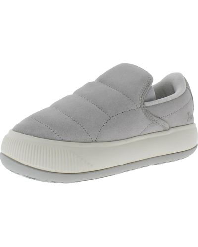 PUMA Suede Mayu Slip-on Faux Suede Slip On Casual And Fashion Sneakers - Gray