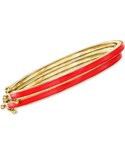 Ross-Simons Enamel Jewelry Set: 2 Bangle Bracelets - Red