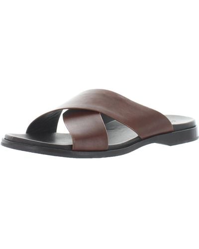 Cole Haan Goldwyn 2.0crscrs Sd:british Tan Smooth Leather Flat Slide Sandals - Brown