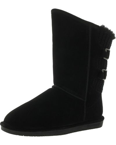BEARPAW Boshie Suede Faux Fur Lined Winter & Snow Boots - Black