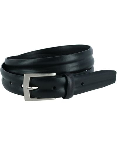 Trafalgar 35mm Center Heat Crease Leather Belt - Black