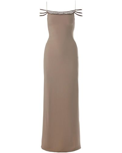 Stella McCartney Ayla Embellished Crépe Dress - Natural