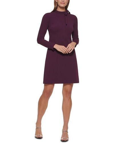 Calvin Klein Knit Sheath Cocktail And Party Dress - Purple