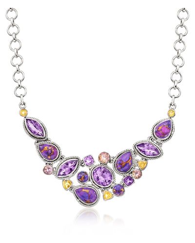 Ross-Simons Multi-gemstone Necklace With Turquoise - Purple