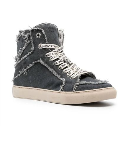 Zadig & Voltaire High Top Canvas Sneakers - Gray