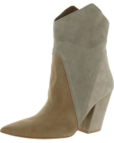 Dolce Vita Nestly Suede Two Tone Ankle Boots - Green