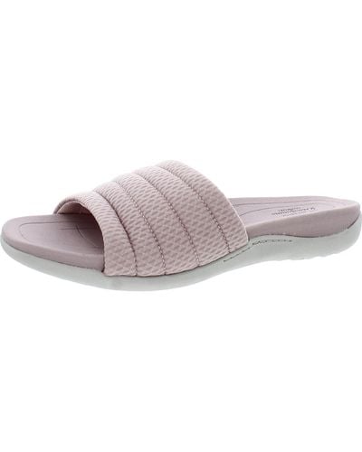 Dearfoams Low Foam Laceless Slip On Slide Sandals - Pink