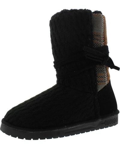Muk Luks Clementine Cable Knit Cold Weather Winter Boots - Gray