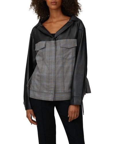 ADEAM Oversized Ruched Jacket In Gray