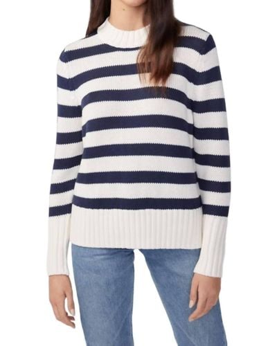 Kule The Tatum Sweater In Cream/navy - Blue