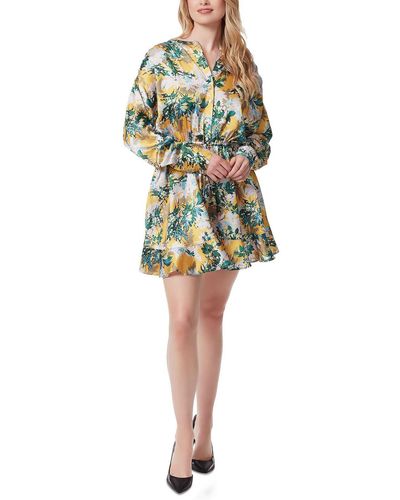 Jessica Simpson Shiloh Satin Fit & Flare Dress - Green