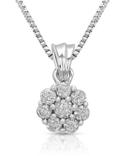 Vir Jewels 1/2 Cttw Cluster Composite Diamond Pendant Necklace 14k Gold - Metallic
