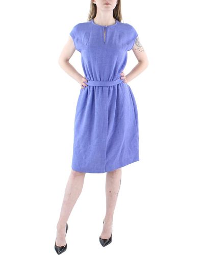 Anne Klein Keyhole Knee Length Sheath Dress - Blue