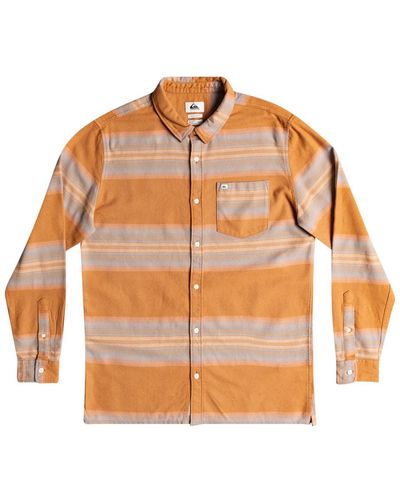 Quiksilver Flannel Striped Button-down Shirt - Orange