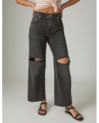 Lucky Brand Low Rise Super Wide Leg - Gray