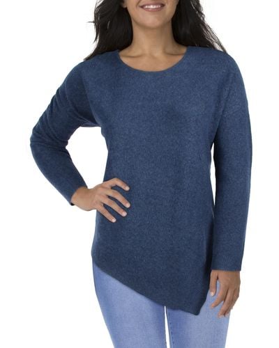 Karen Kane Wool Blend Boatneck Pullover Sweater - Blue