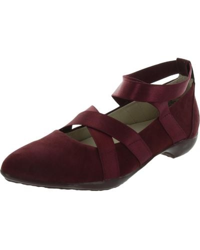 Jambu Rumson Too Suede Pointed Toe Ballet Flats - Red